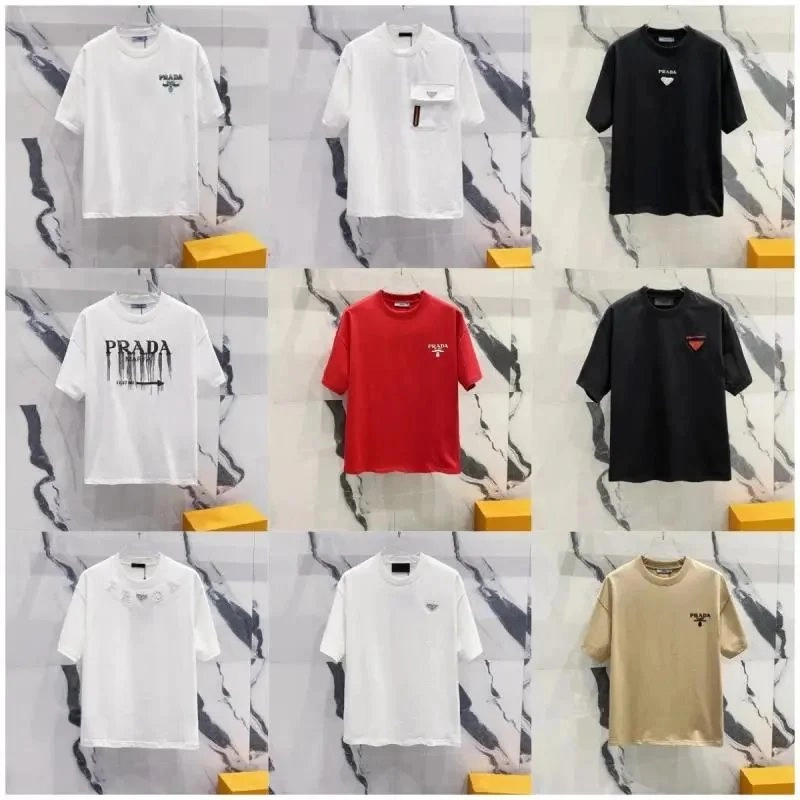 Prada Logo Embroidered Cotton T-Shirt - White with Pocket Detail