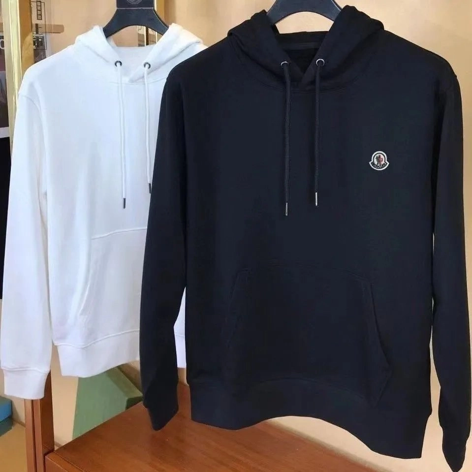 Moncler Classic Hoodie Black with Embroidered Logo