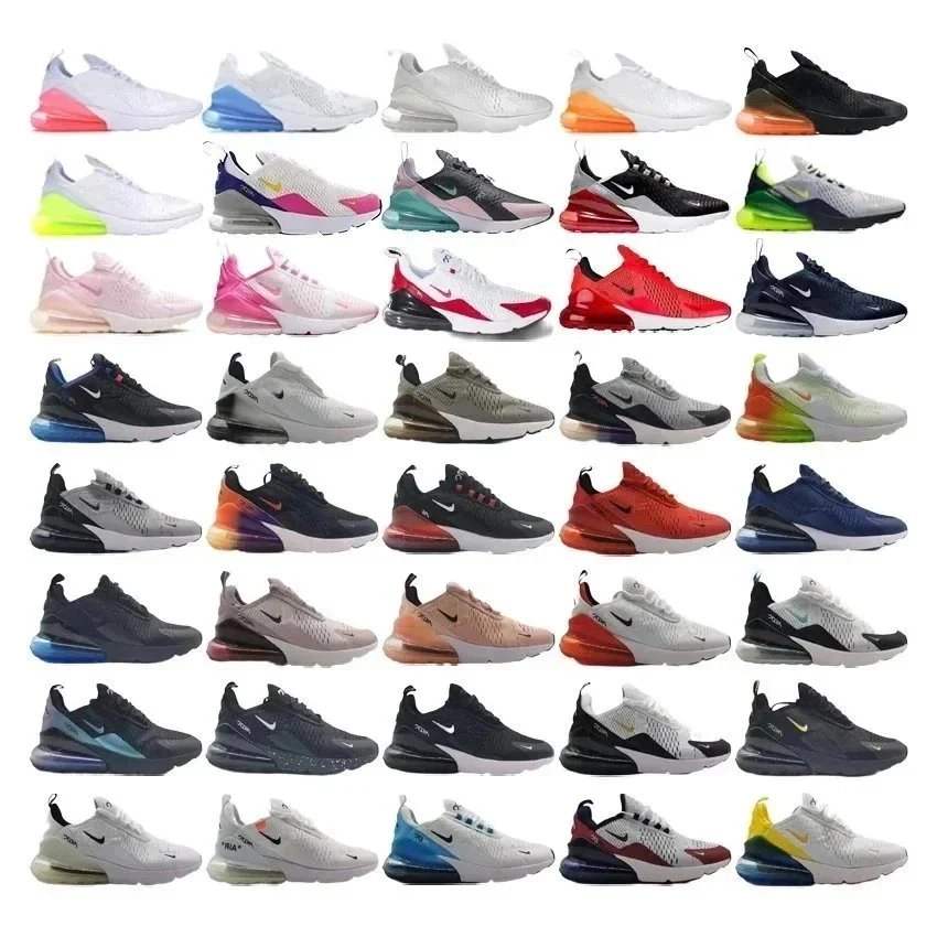 Nike Air Max 270 White Blue Volt Mesh Running Shoes