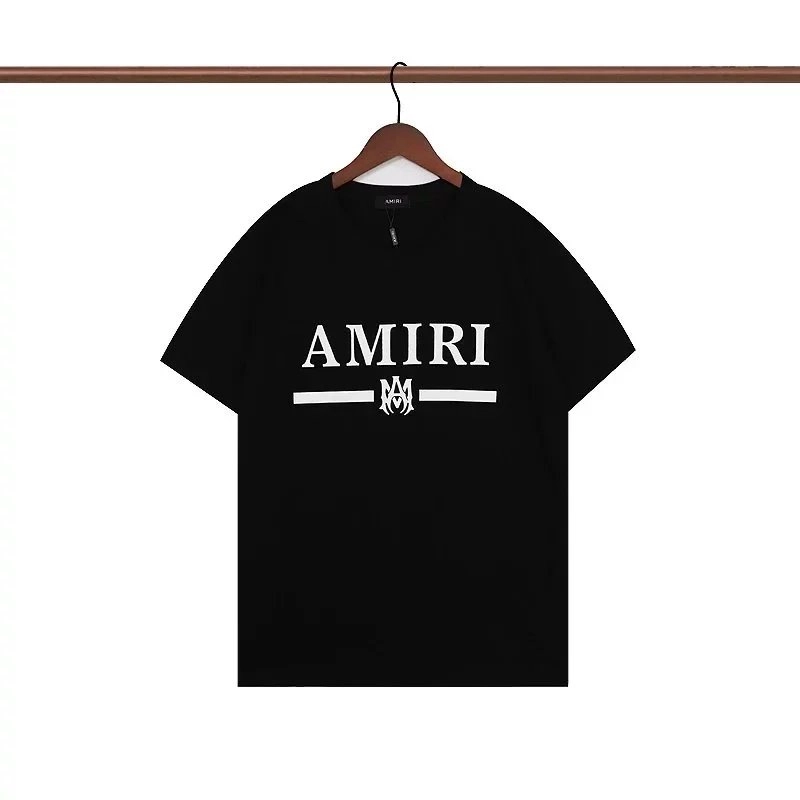 AMIRI Black Graphic Logo T-Shirt with White Print