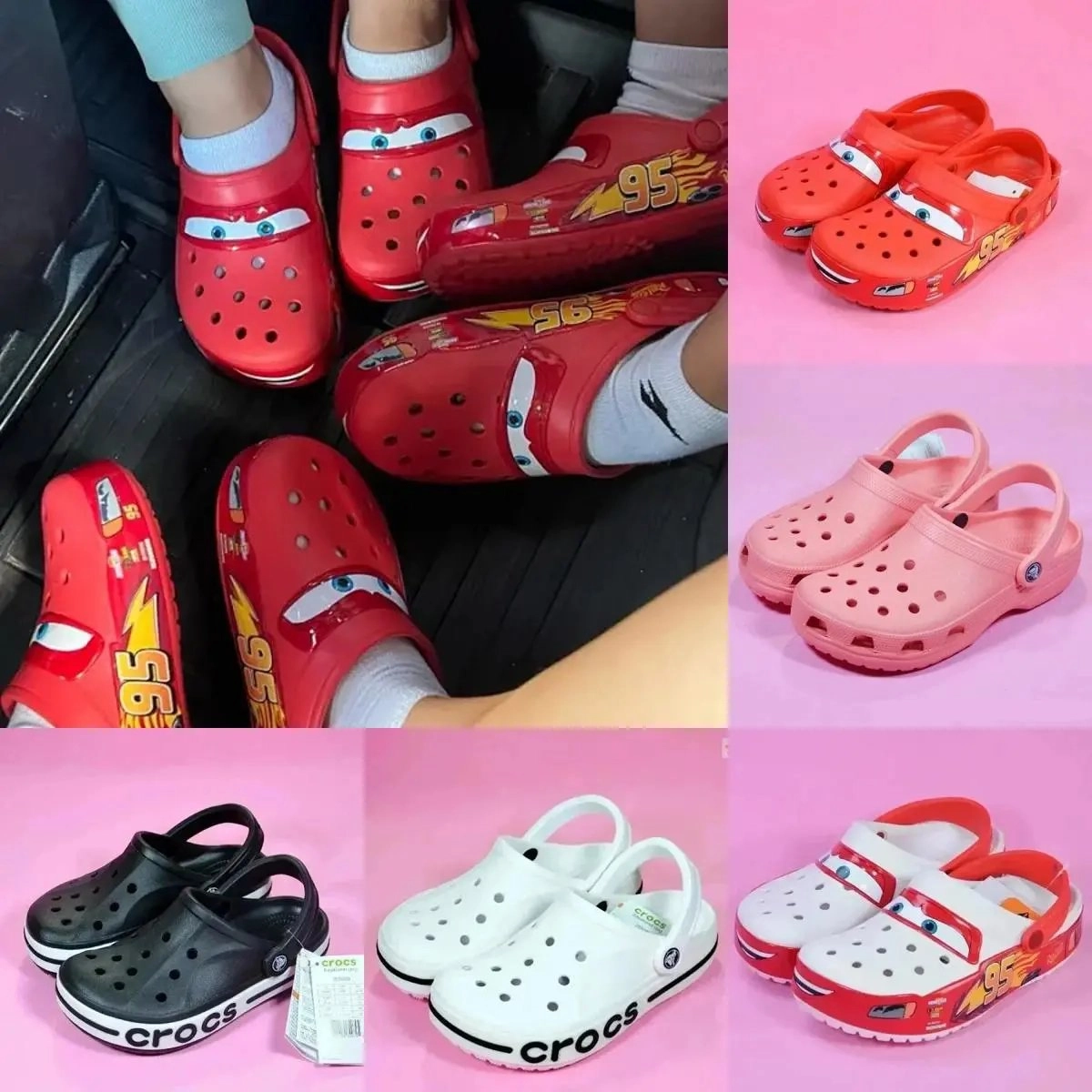 Crocs Classic Clog Lightning McQueen Edition Red with Eyes and 95 Logo