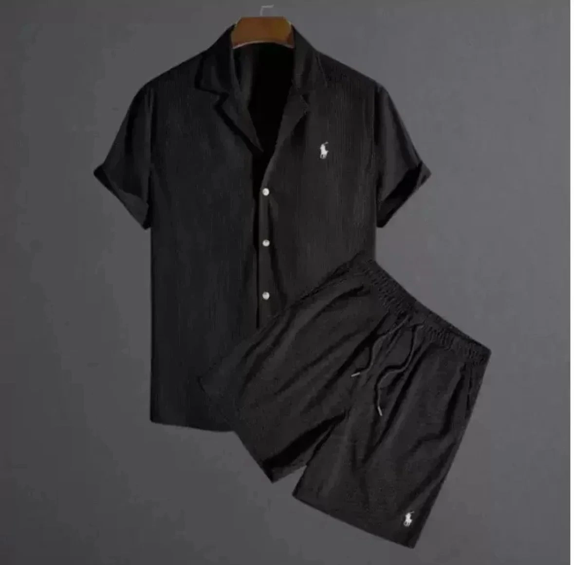 Polo Ralph Lauren Black Short-Sleeve Shirt and Shorts Set