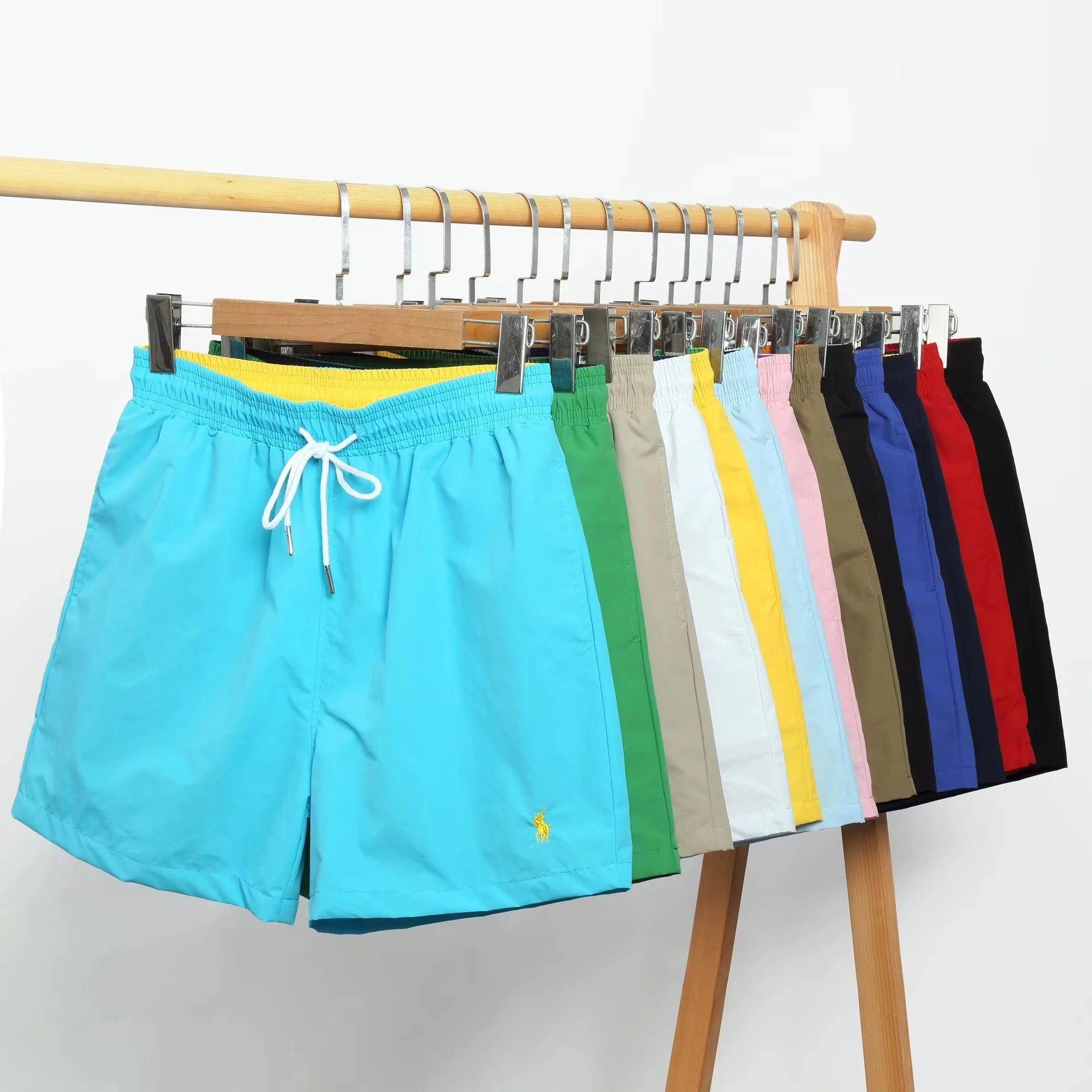 Polo Ralph Lauren Classic Swim Trunks - Turquoise with Yellow Waistband