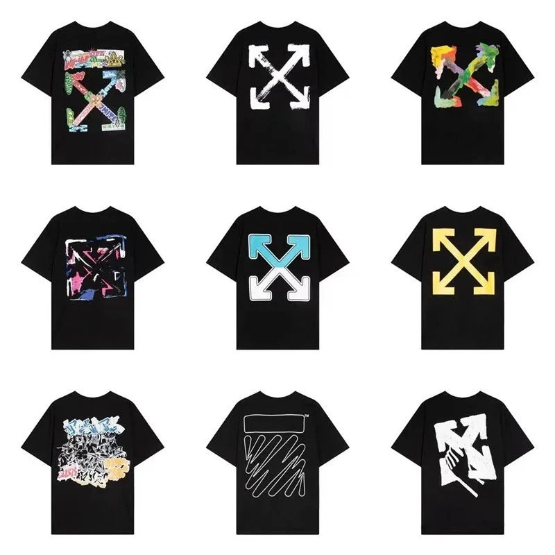 Off-White Diag Arrow Graphic T-Shirt Black Multi-Color Print