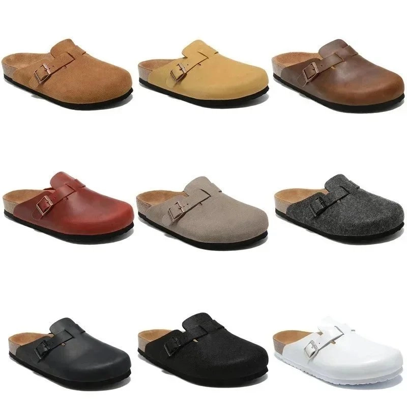 Birkenstock Boston Clog Suede Leather Buckle Strap Sandal