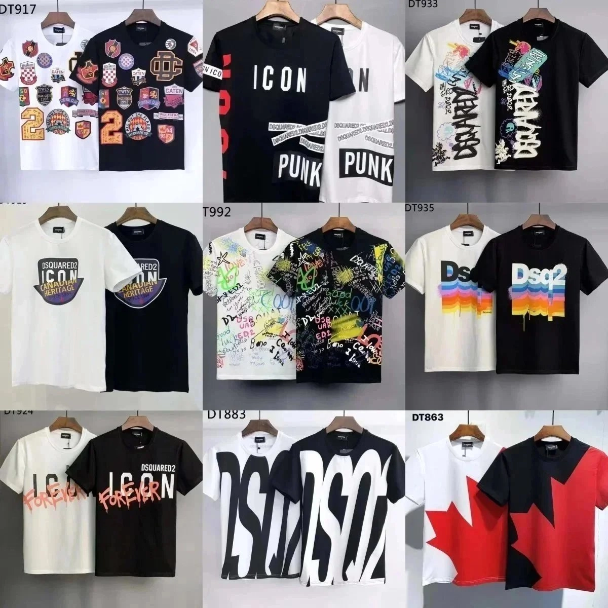 DSQUARED2 Icon Canadian Heritage Patchwork T-Shirt Black