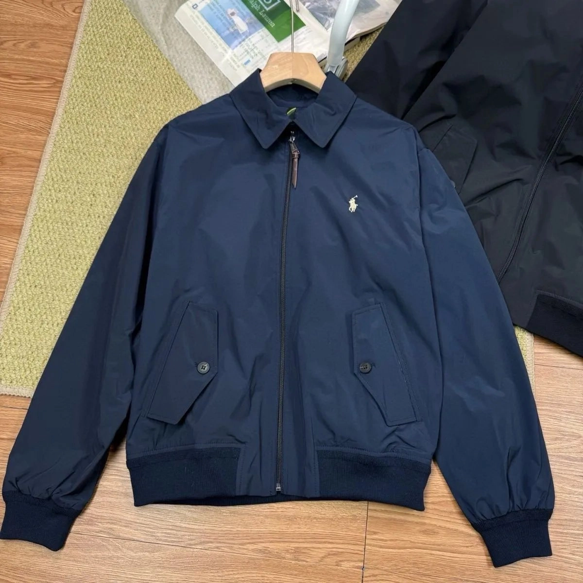 Polo Ralph Lauren Navy Harrington Jacket with Embroidered Pony Logo