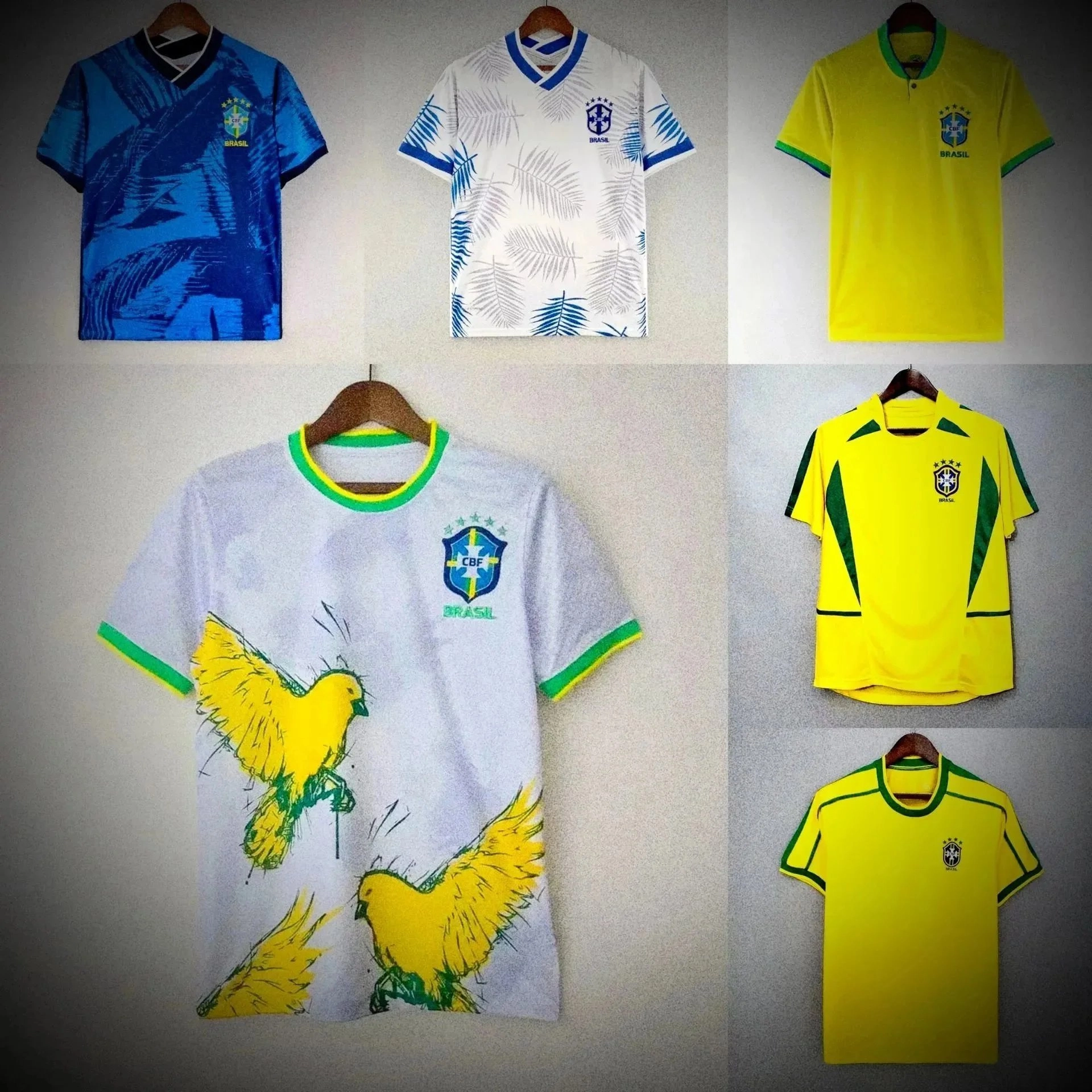 Brazil National Team CBF Yellow Green Parrot Graphic Jersey