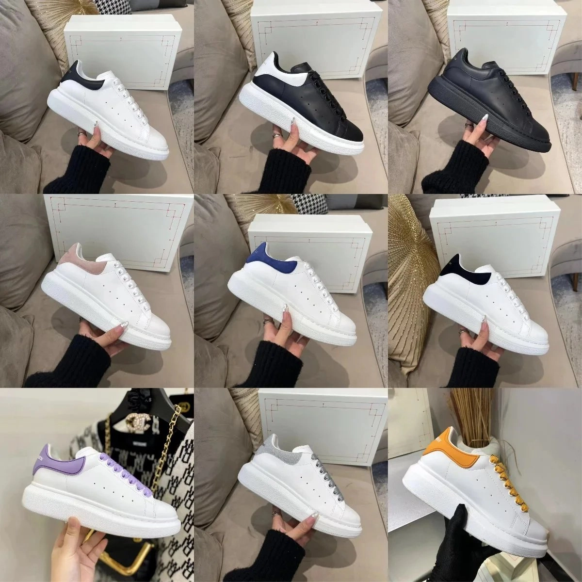 Alexander McQueen Oversized Sneaker White Black Pink Blue Purple Orange