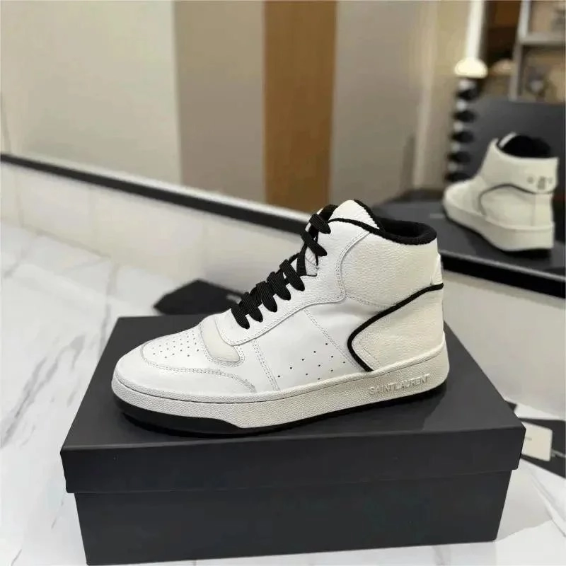 Saint Laurent Opyum High-Top Sneaker White Black Leather