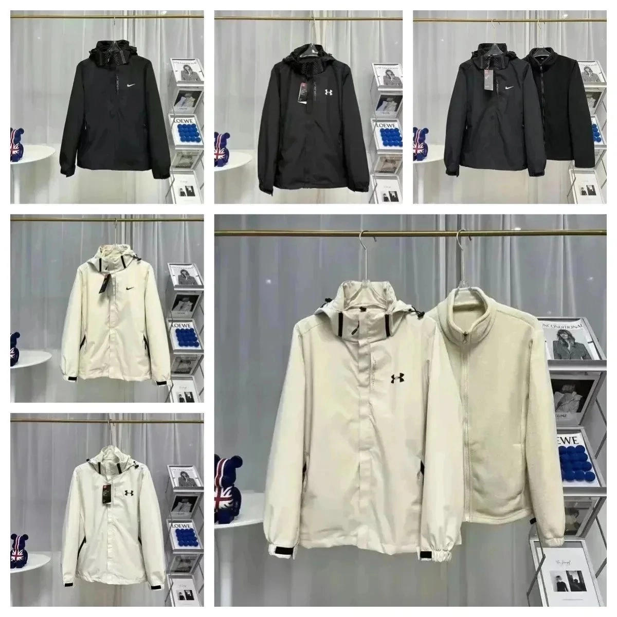 Nike & Under Armour 2-in-1 Convertible Hooded Windbreaker Jacket