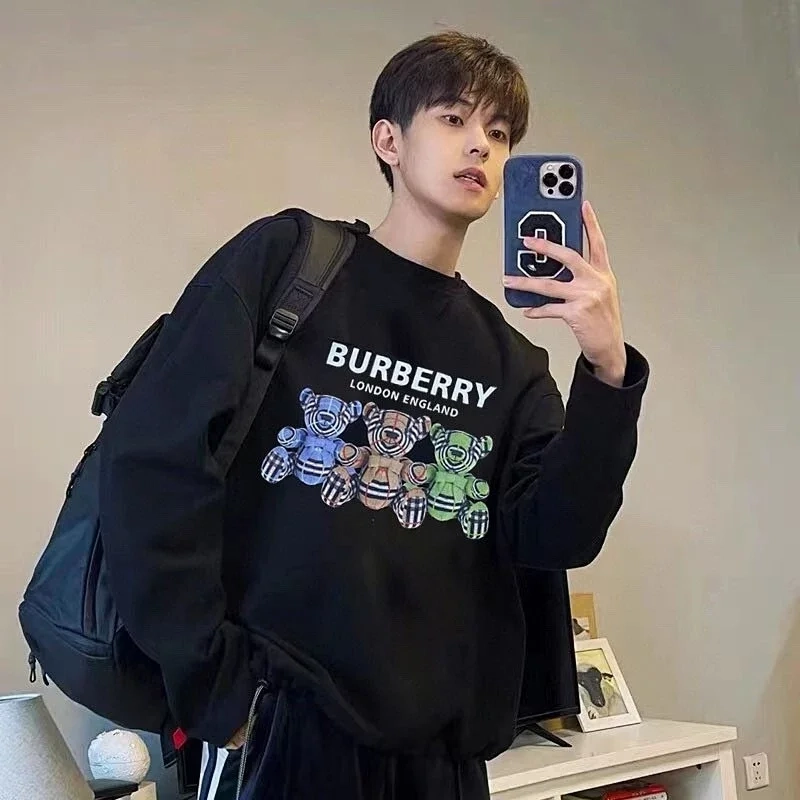Burberry London England Graphic Bear Print Black Sweatshirt
