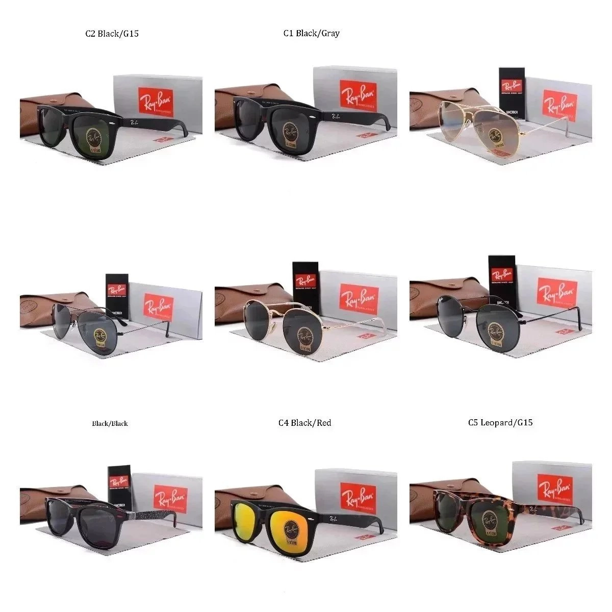 Ray-Ban Wayfarer Classic Black Frame G15 Green Lens Sunglasses