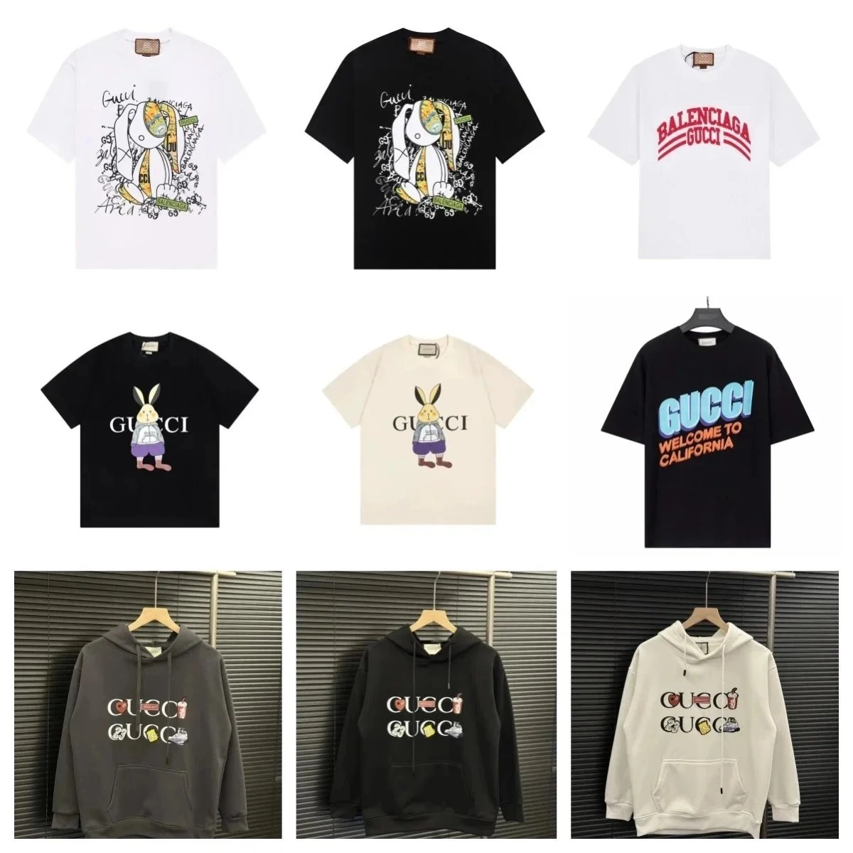 Gucci Rabbit Print Graphic T-Shirt Black