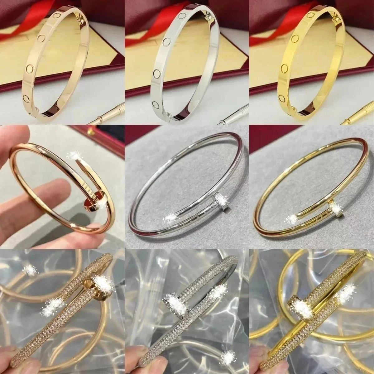 Cartier Love Bracelet Classic Screw-Set in Gold, Rose Gold, Silver