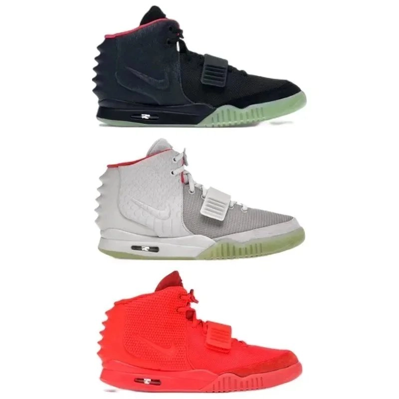 Nike Air Yeezy 2 Spiky High-Top Sneaker - Black/Red/Grey