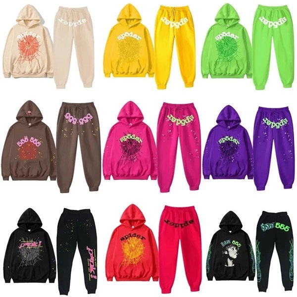 Rep996 Spider Web Hoodie and Jogger Set - Neon Green