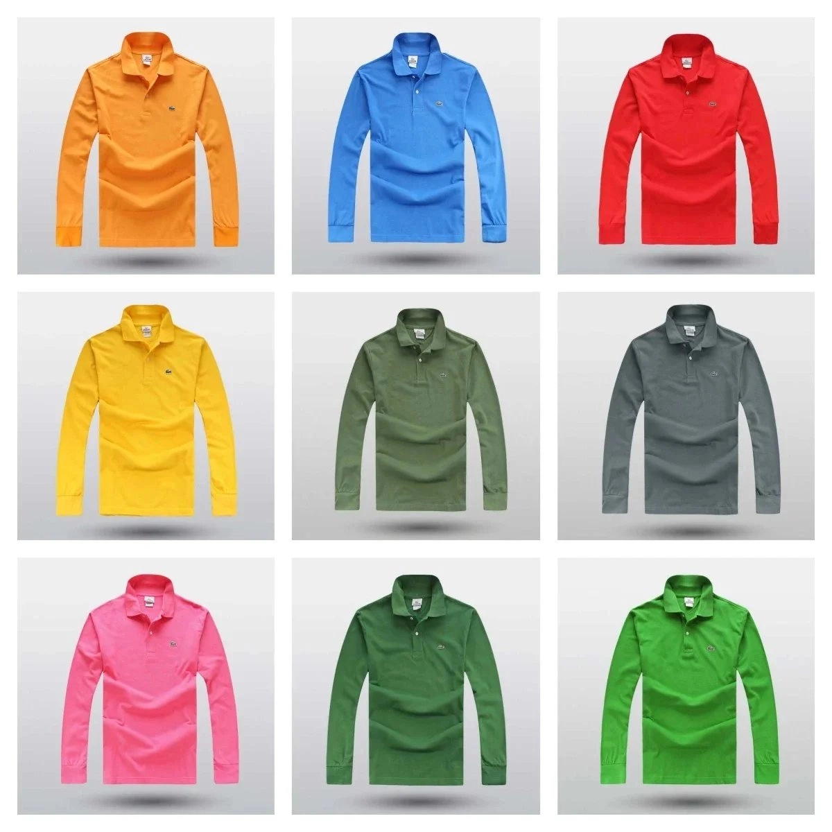 Lacoste Classic Long Sleeve Polo Shirt in Vibrant Solid Colors