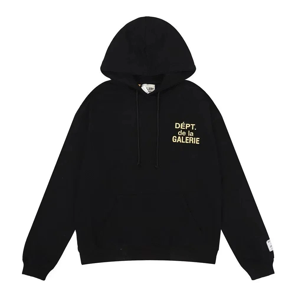 GALERIE D&Eacute;PT. de la GALERIE Black Hoodie with Gold Text