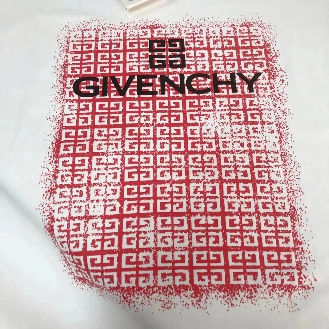 Givenchy Logo Print T-Shirt with Red Greek Key Pattern
