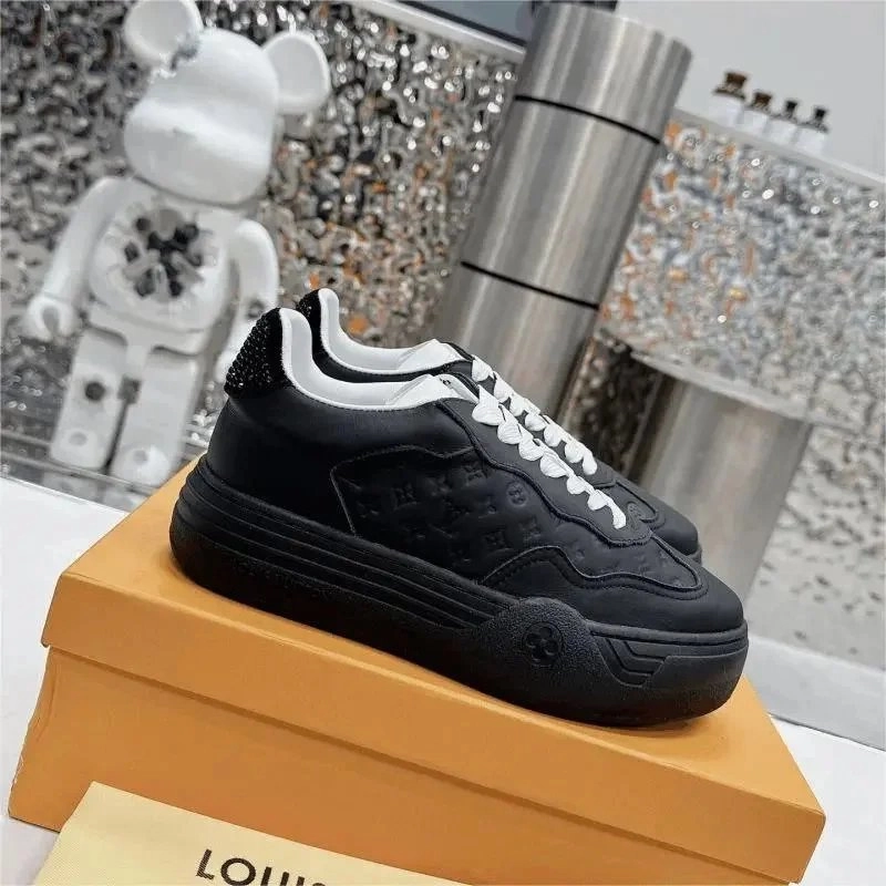 Louis Vuitton Archlight Black Monogram Embossed Sneaker with Crystal Heel