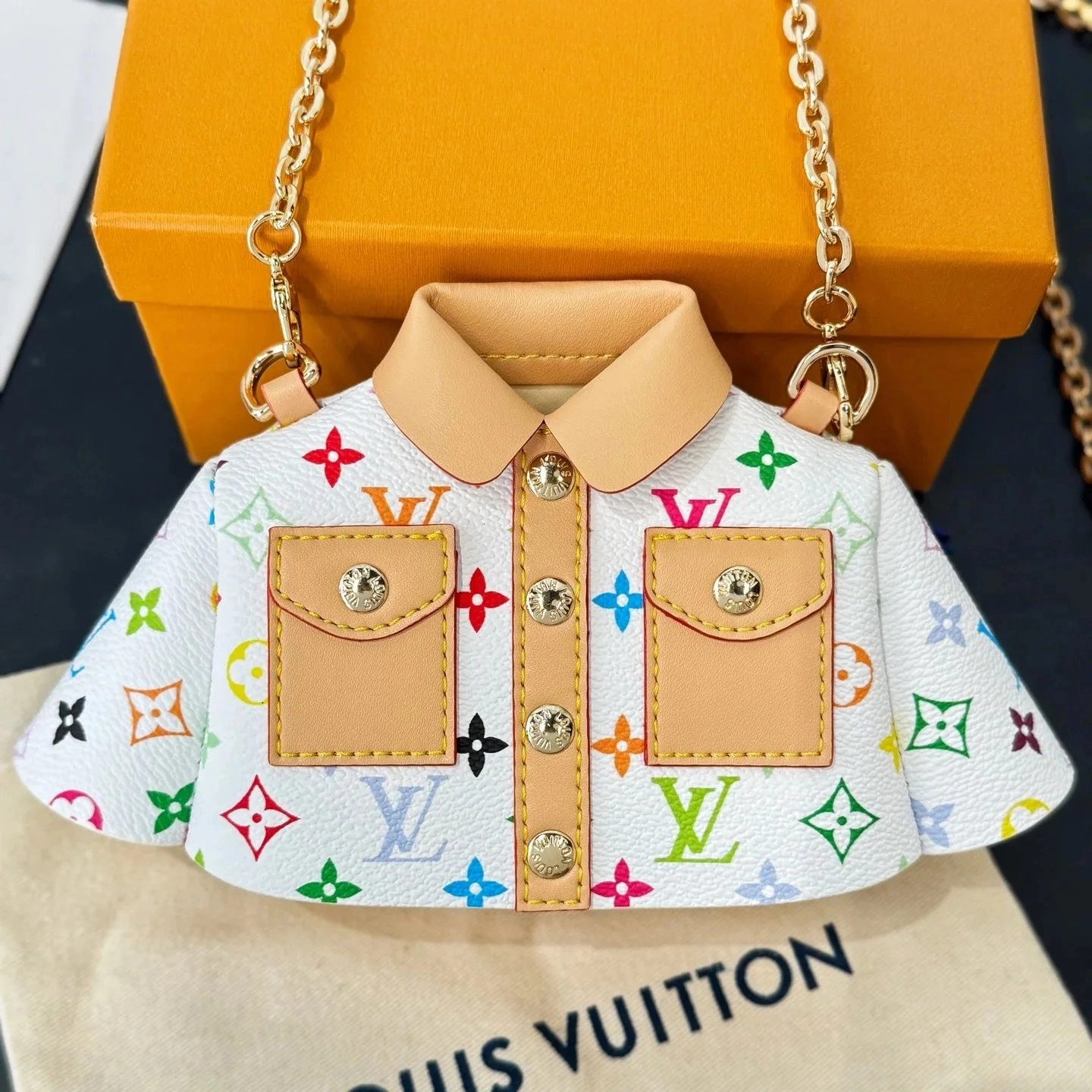 Louis Vuitton Multicolor Monogram Shirt Bag Charm Accessory