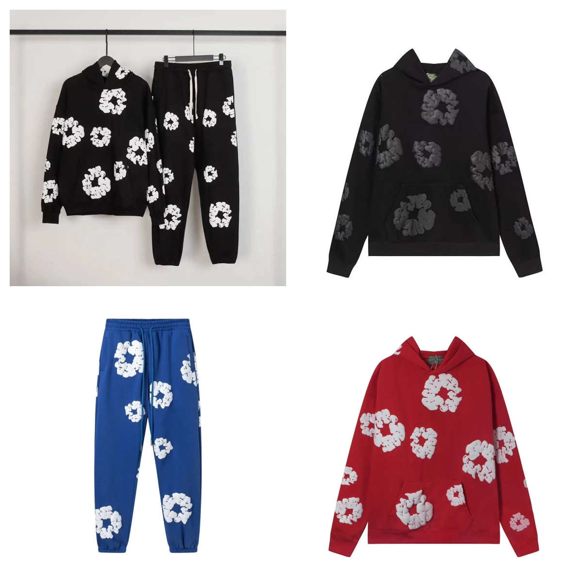 Versace Medusa Head Floral Print Hoodie Black White