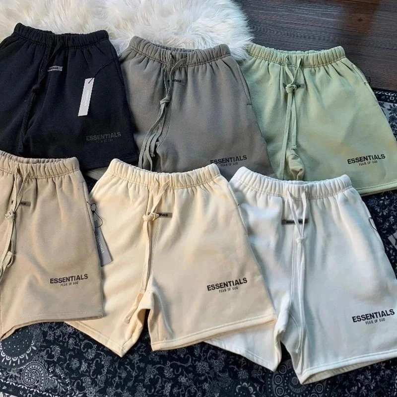 Essentials Fleece Shorts - Black Gray Beige Olive White