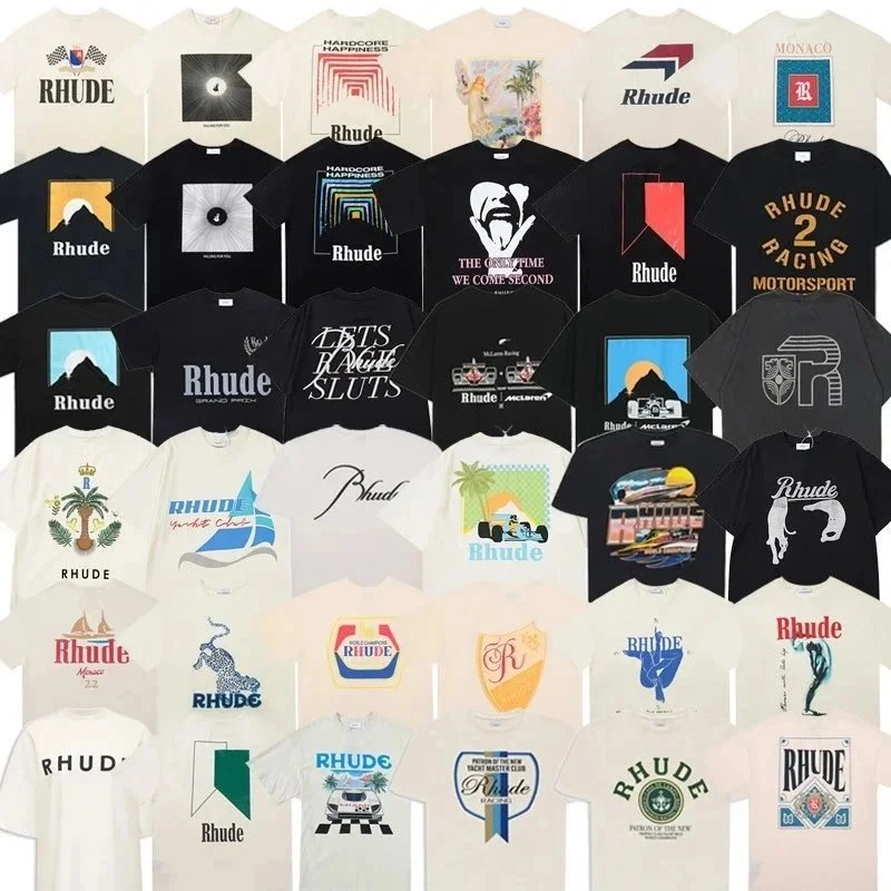 Rhude Racing Motorsport Black T-Shirt with Gold Number 2 Logo