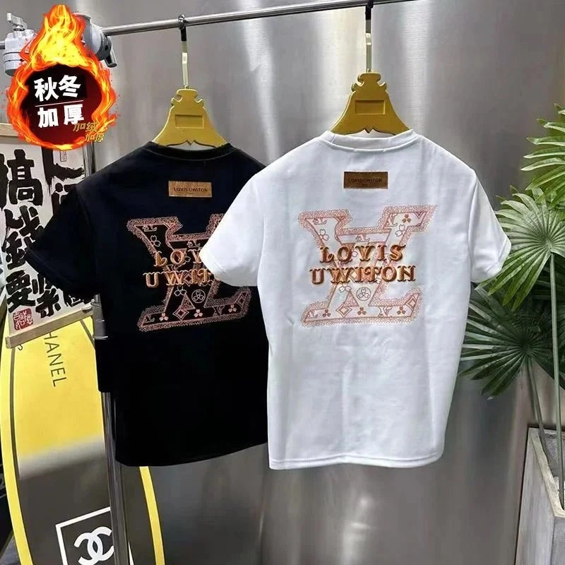 Louis Vuitton LV Monogram Embroidered Cotton T-Shirt - Black/White