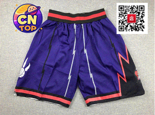 CN TOP Toronto Raptors Purple Mesh Basketball Shorts with Lightning Design