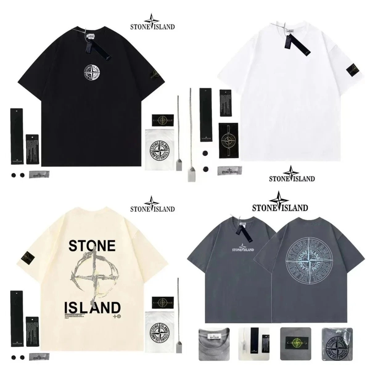 Stone Island Compass Logo Oversized T-Shirt Black