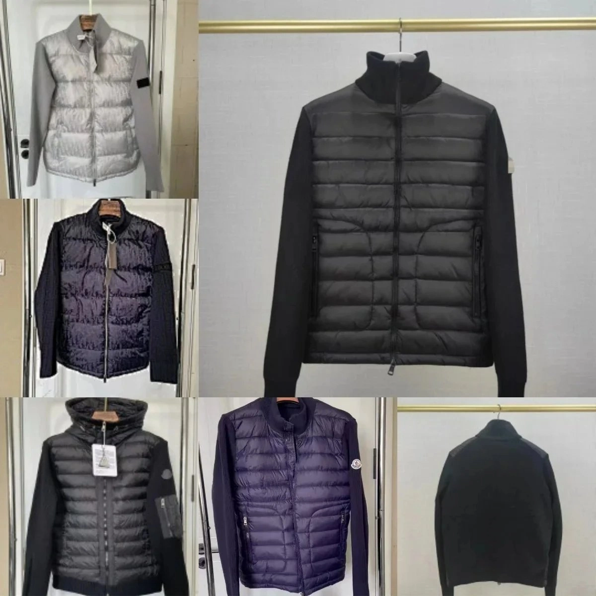 Moncler Genius 70/30 Down Hybrid Jacket Black High-Neck