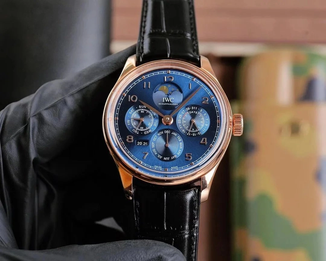 IWC Portugieser Perpetual Calendar Rose Gold Blue Dial