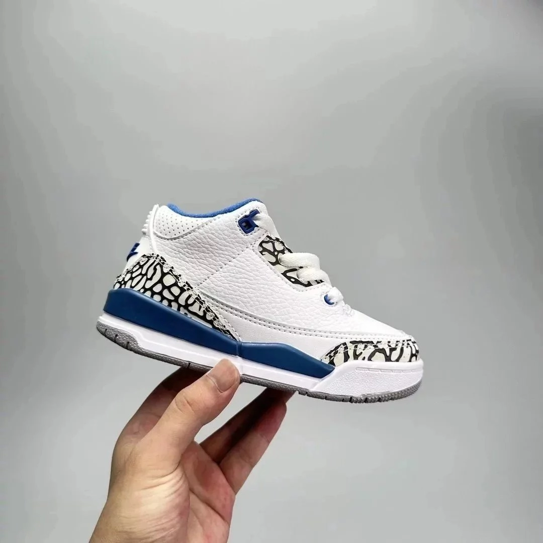 Nike Air Jordan 3 Retro White Cement Blue Youth Sneaker