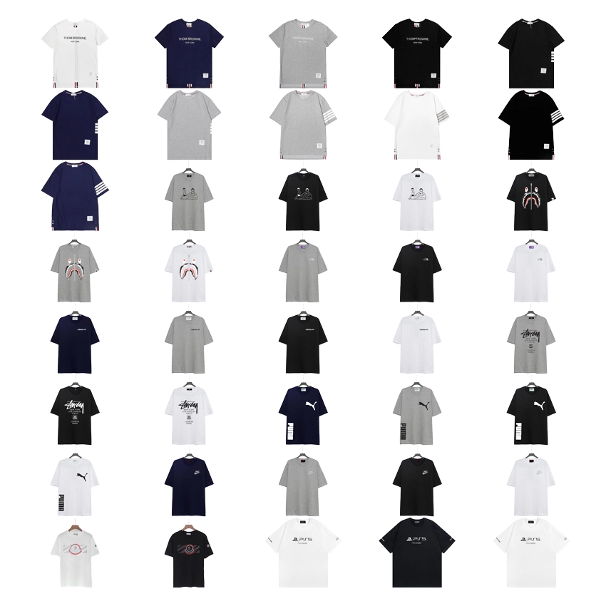 Thom Browne Classic 4-Bar Stripe T-Shirt Navy