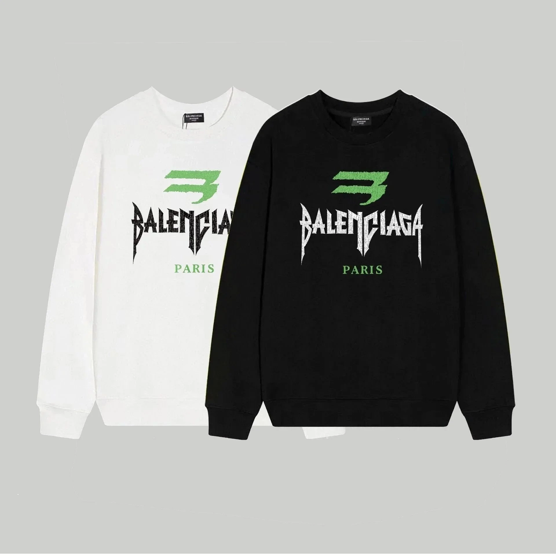 Balenciaga Logo Graphic Crewneck Sweatshirt Black/White