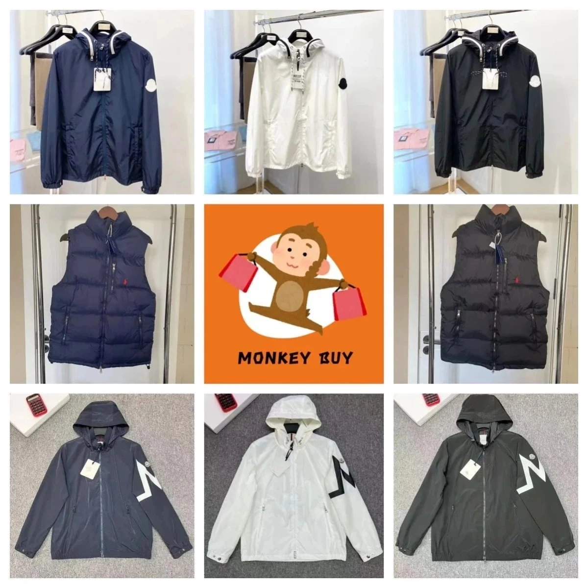 Moncler Genius 70/30 Down Jacket Navy Blue with White Logo Patch