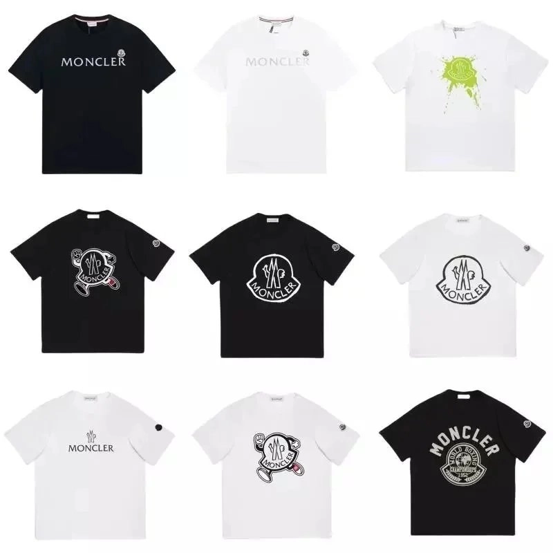 Moncler Logo Graphic T-Shirt Black White Neon Splash