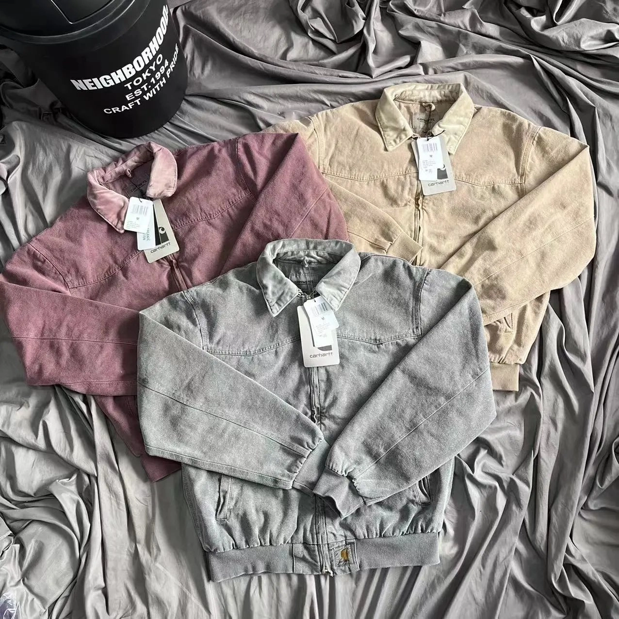 Carhartt WIP Active Jacket in Washed Grey Heavyweight Duck