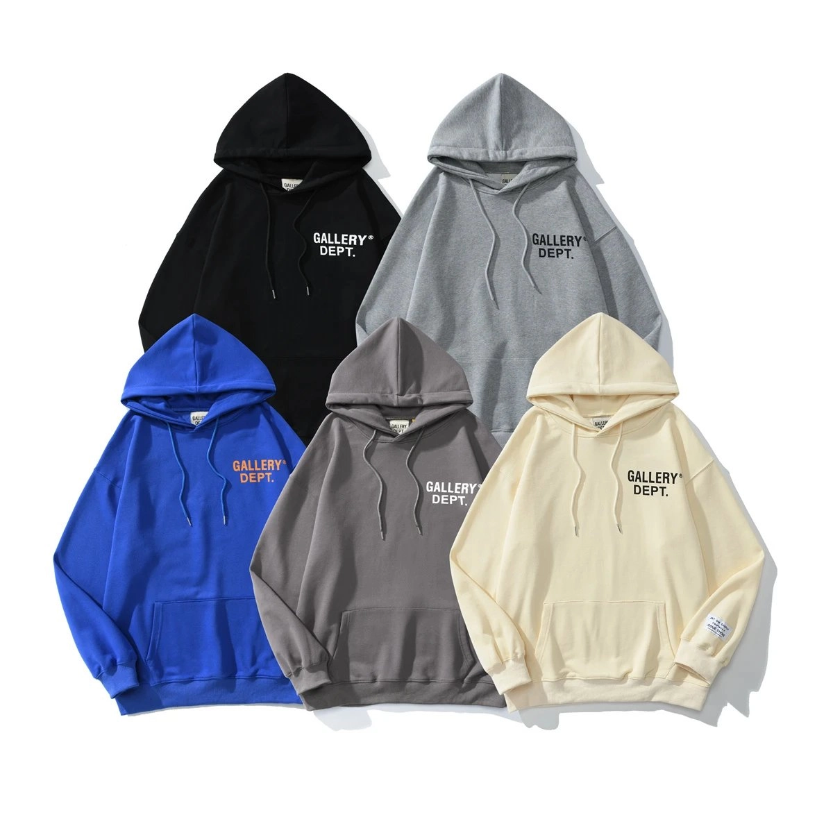 GALLERY DEPT. Oversized Hoodie with Logo Print - Cream