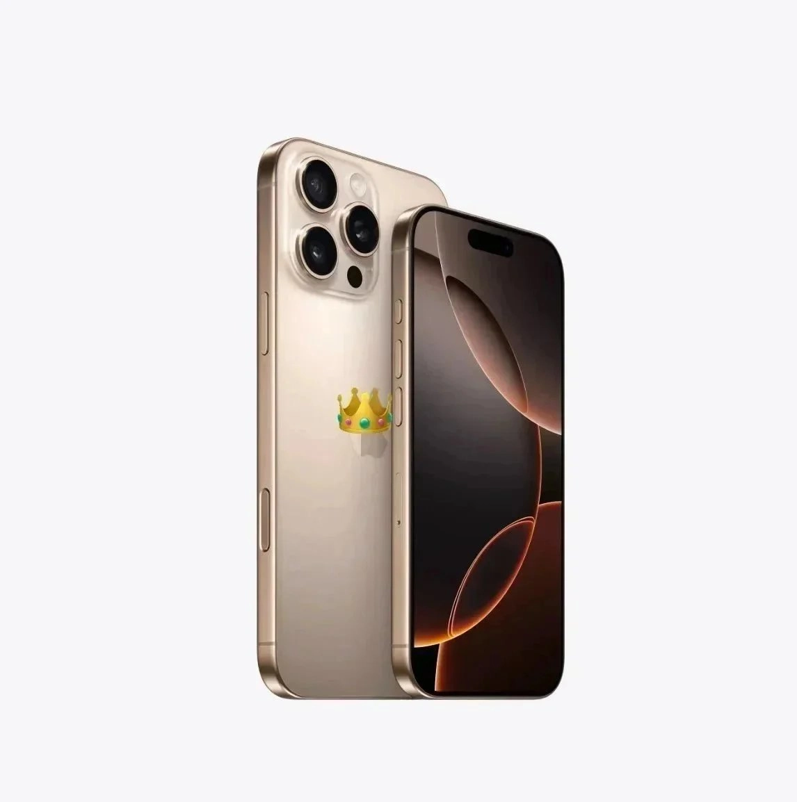 Apple iPhone 15 Pro Gold with Triple Camera and Crown Emblem