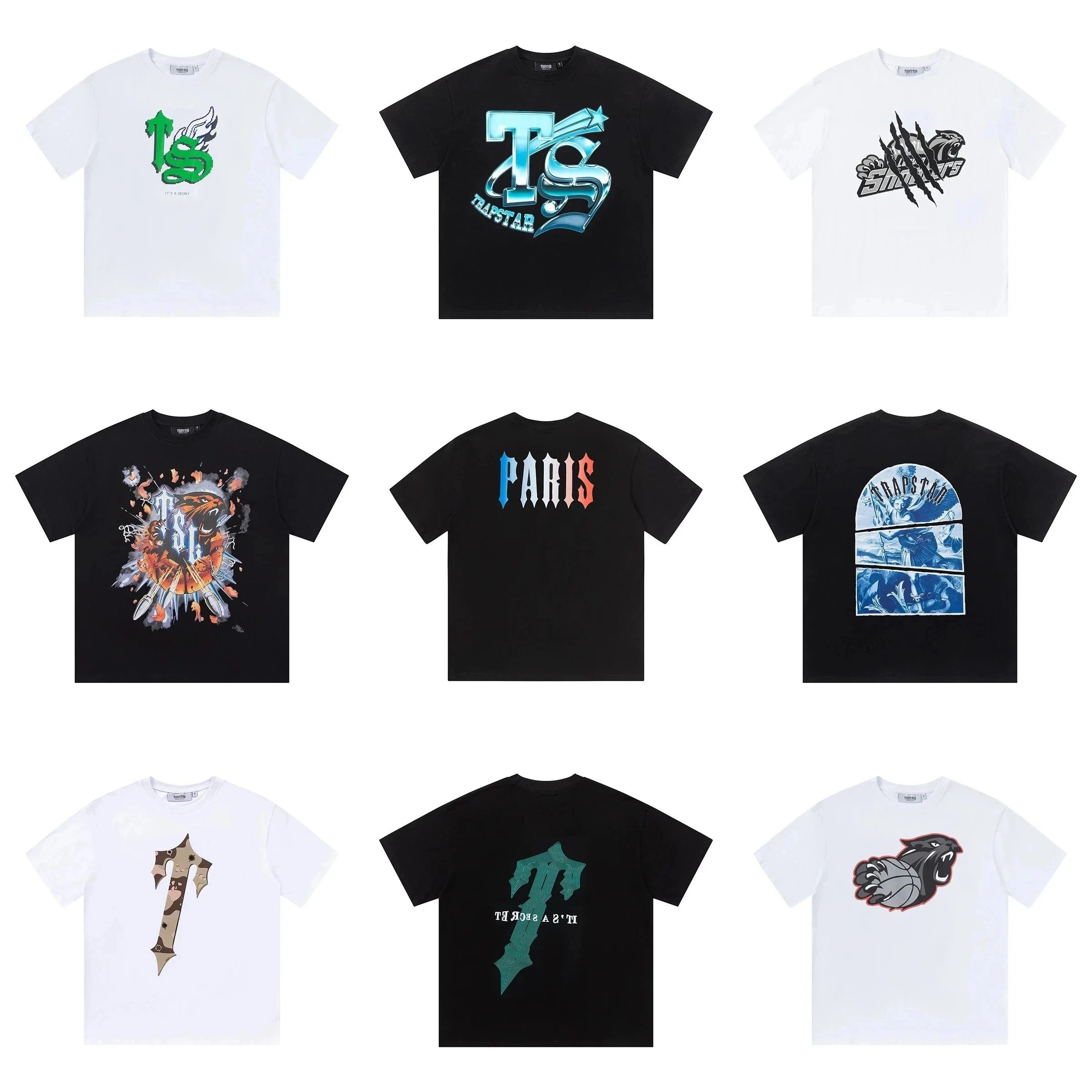 Trapstar Chrome TS Logo Black T-Shirt with Gradient Effect