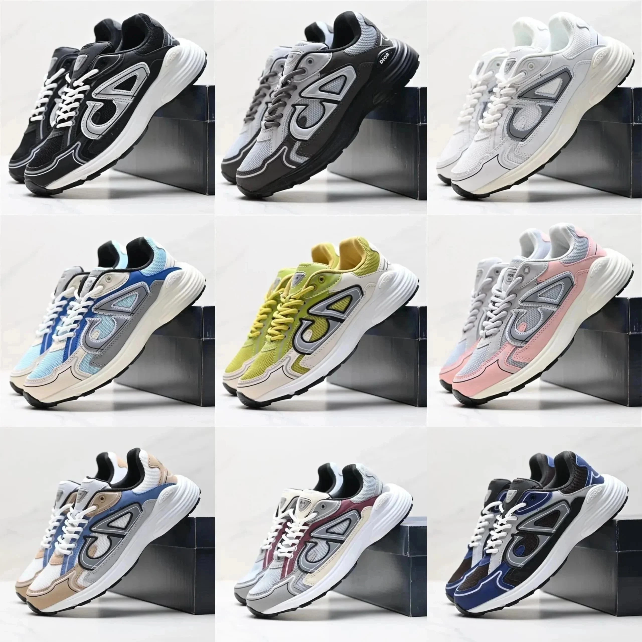 Dior B23 Low-Top Sneaker Black-Silver Mesh Overlay