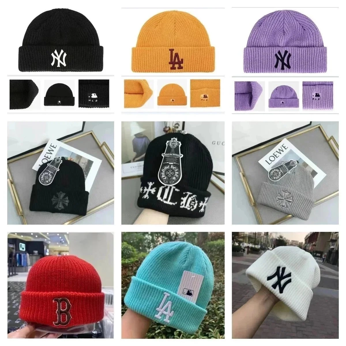 MLB New York Yankees Black Knit Beanie with White NY Logo