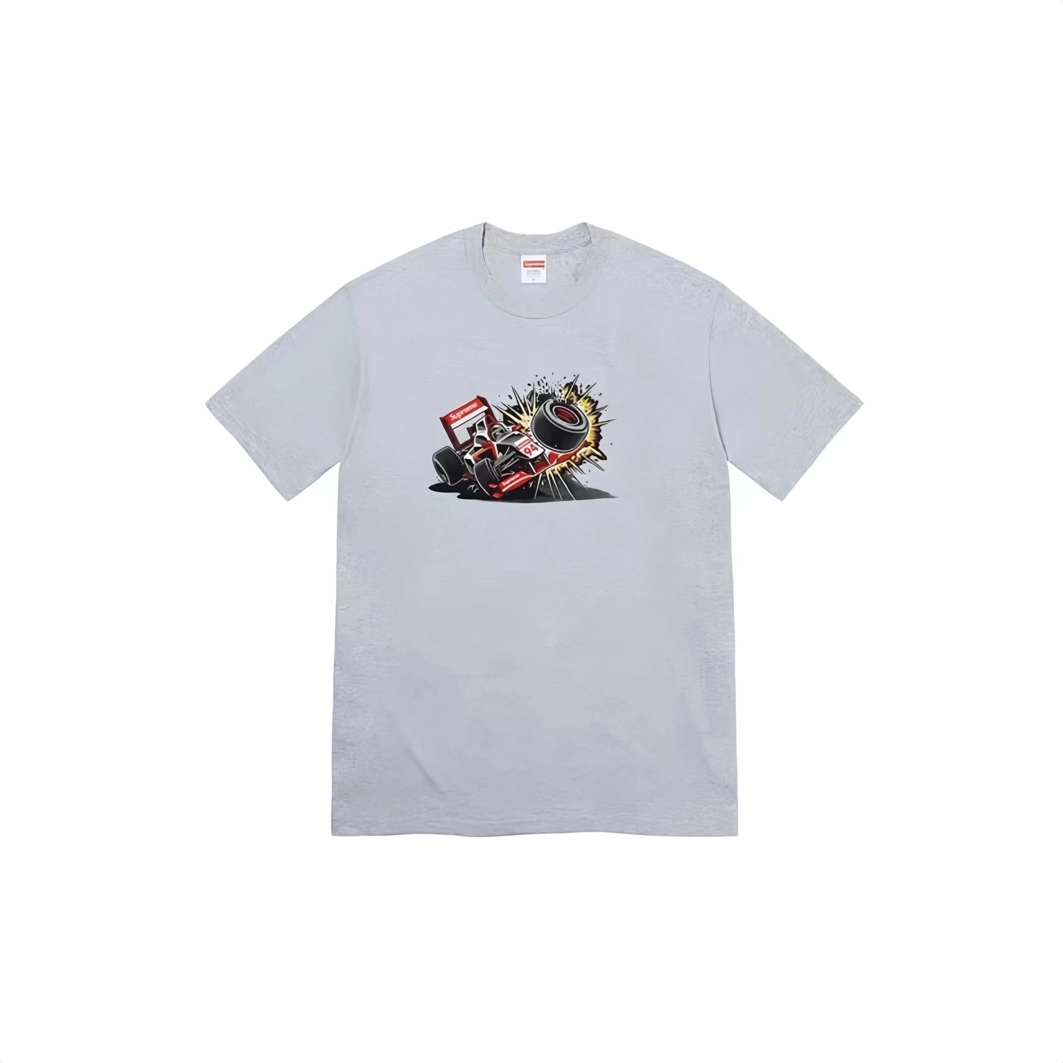 Supreme Formula 1 Crash Graphic T-Shirt Heather Grey