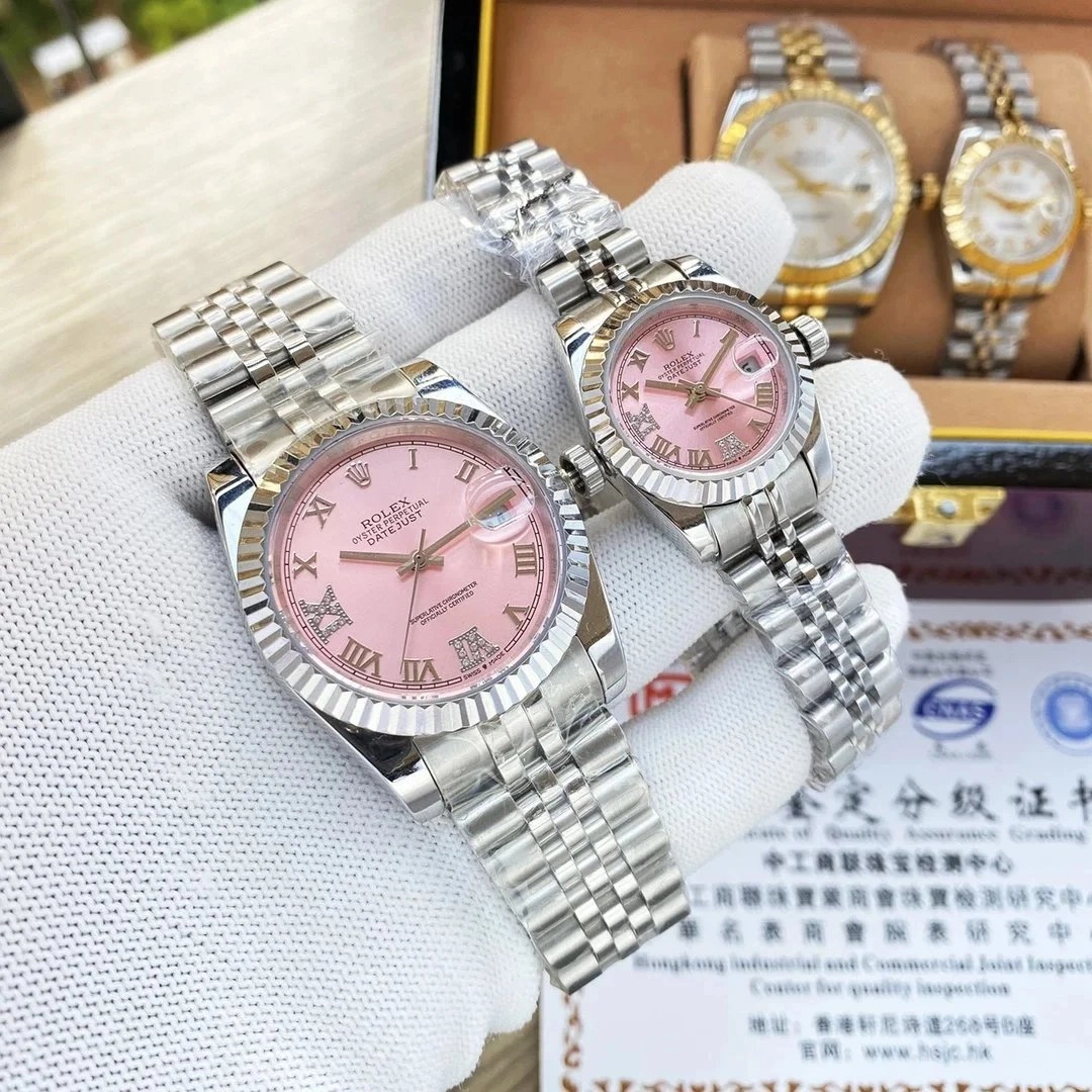 Rolex Oyster Perpetual Datejust Pink Dial Steel Jubilee Bracelet