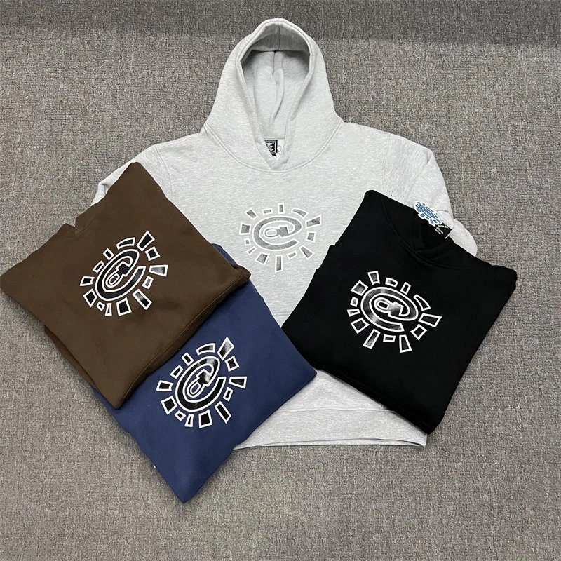 C2H4 Sunburst Logo Hoodie - Gray Brown Navy Black