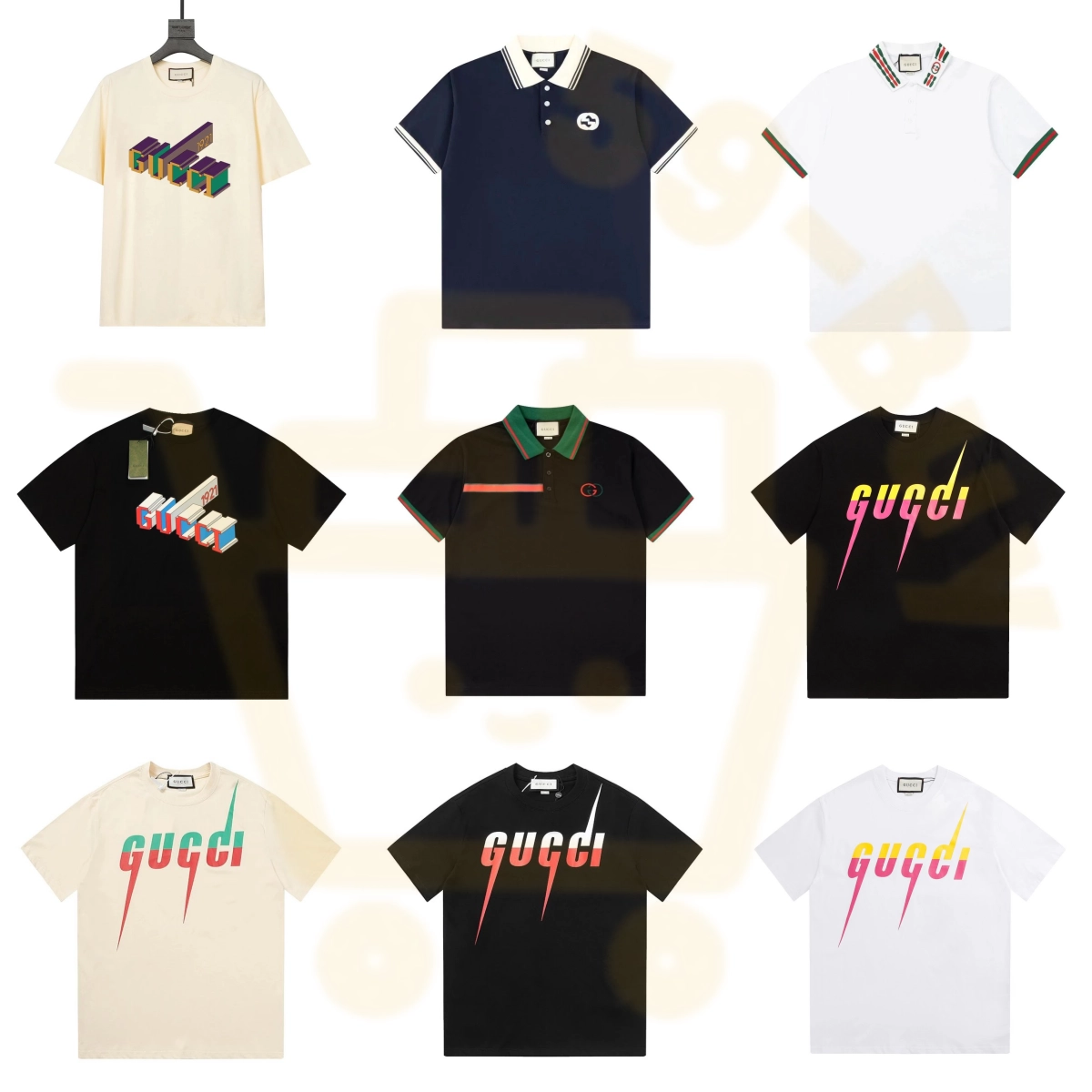 Gucci Lightning Logo T-Shirt Black Gradient Print