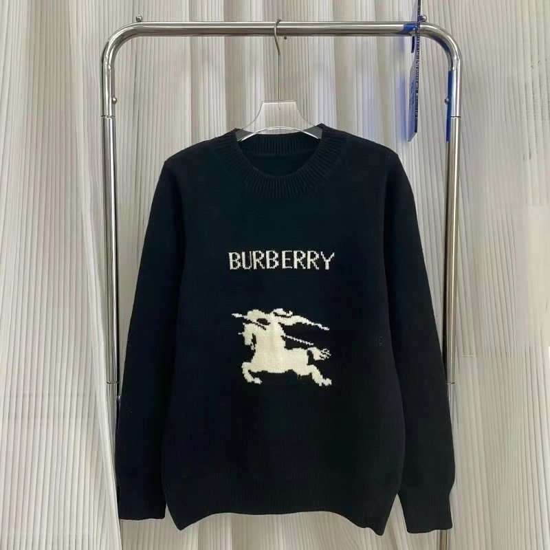 Burberry Knight Logo Knit Sweater - Black
